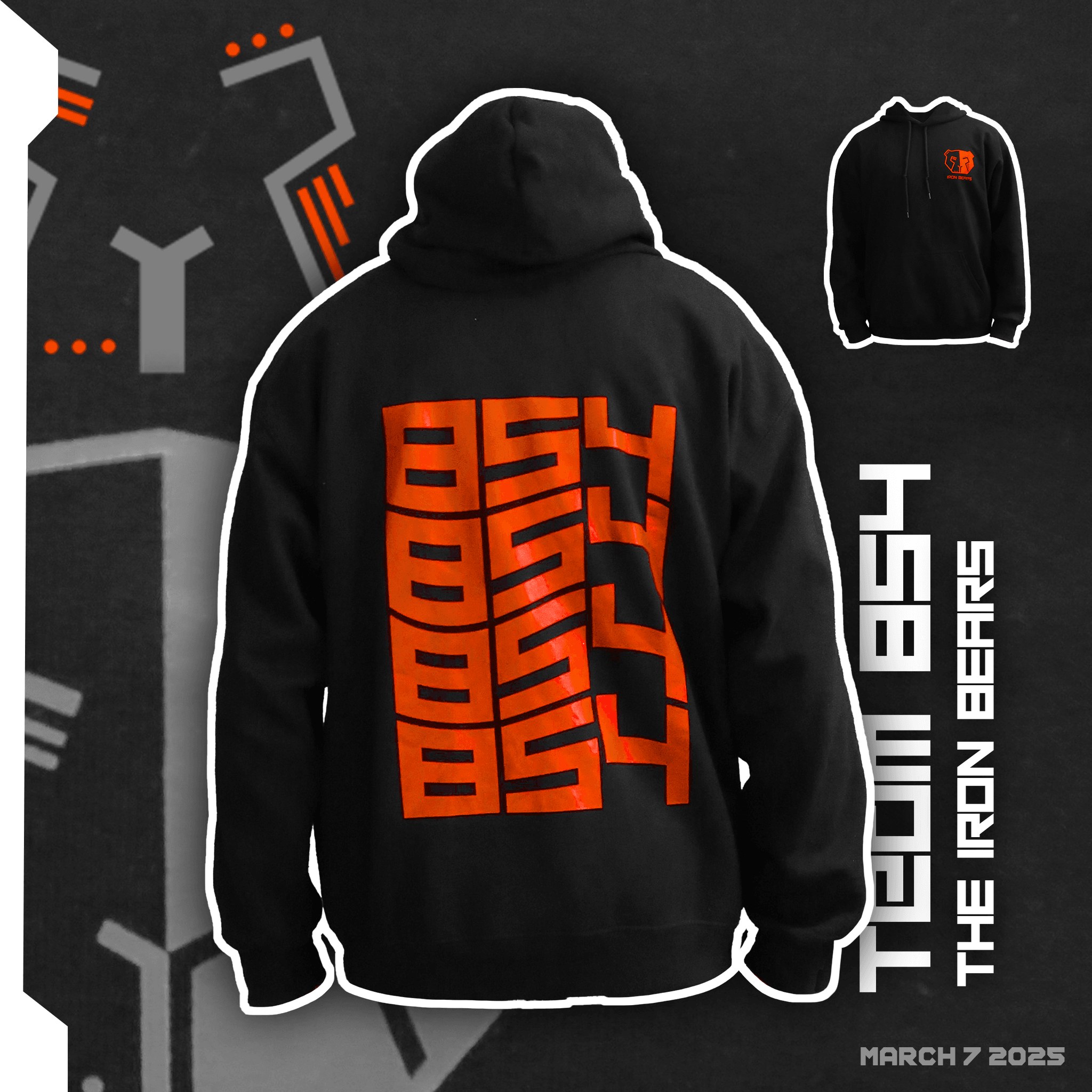 Iron Bears: Stylized sweater design presentation
